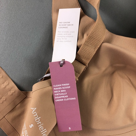 Ambrielle No Show Seamless Nude Scoop Neck Lounge Bra Size S - Picture 10 of 11
